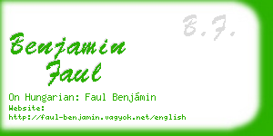 benjamin faul business card