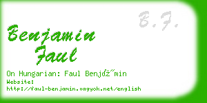 benjamin faul business card